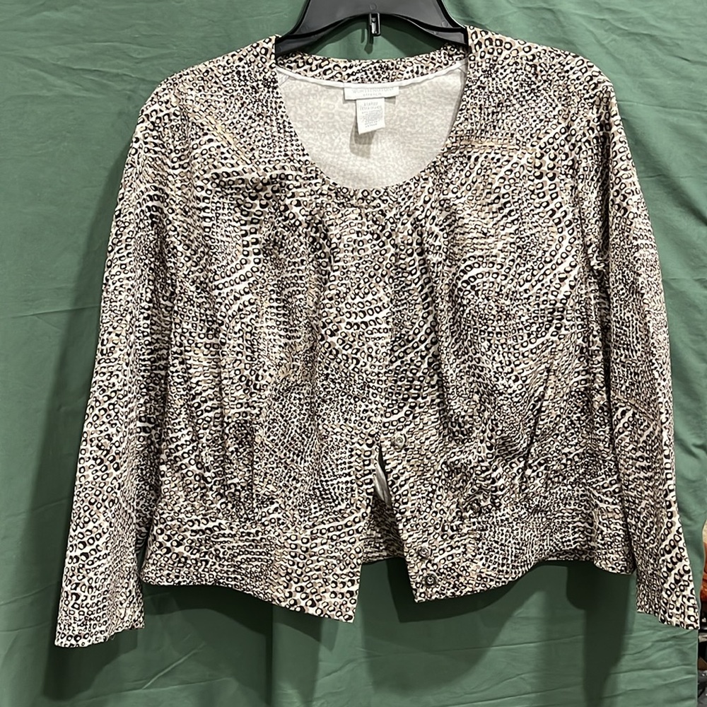 Woman jacket by Worthington stretch size XL 3quater sleeve leopard print - Picture 2 of 5